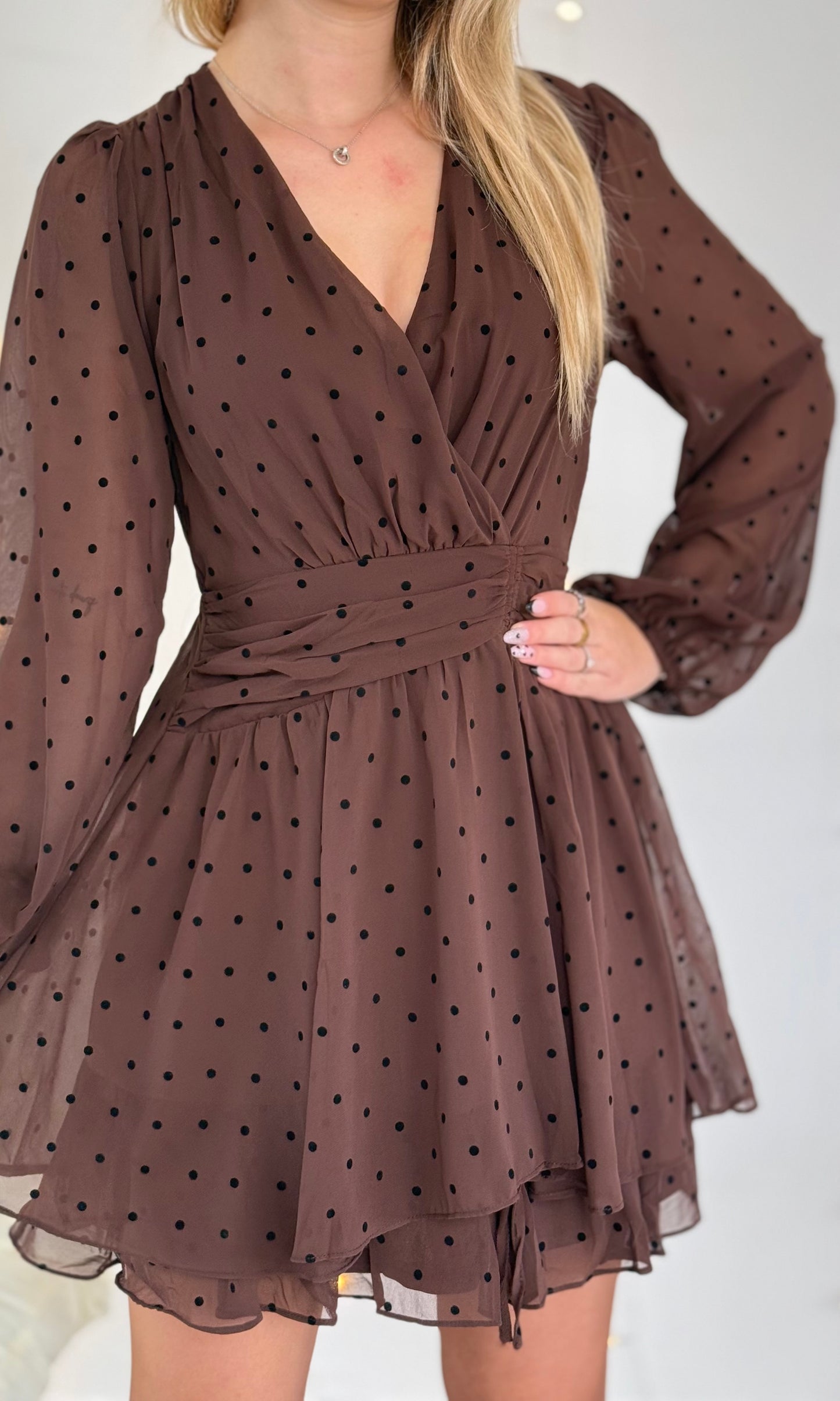 Robe chocolat à pois MÉLY