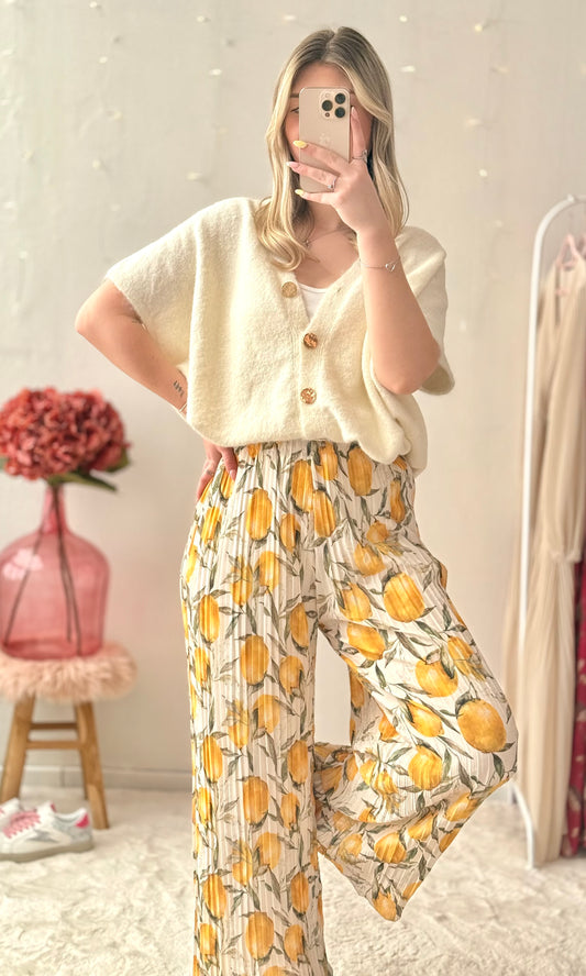 Pantalon plissé citrons LEMON 🍋🇮🇹