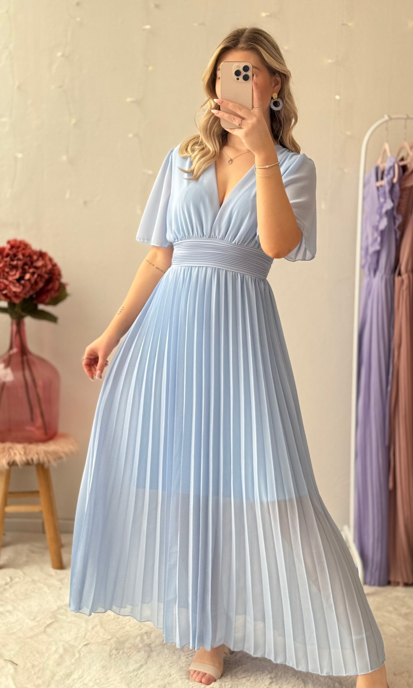 Robe longue LAIA bleu ciel 🇮🇹