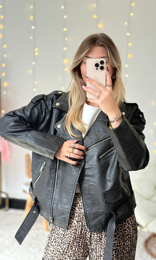 Veste biker en similicuir RUFUS