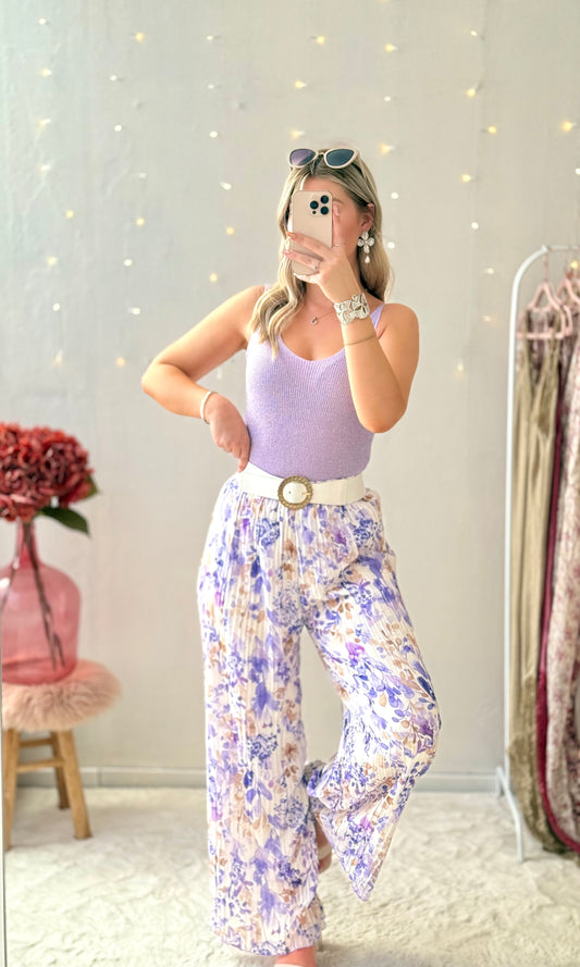 Pantalon plissé fleuri PEARL 🇮🇹
