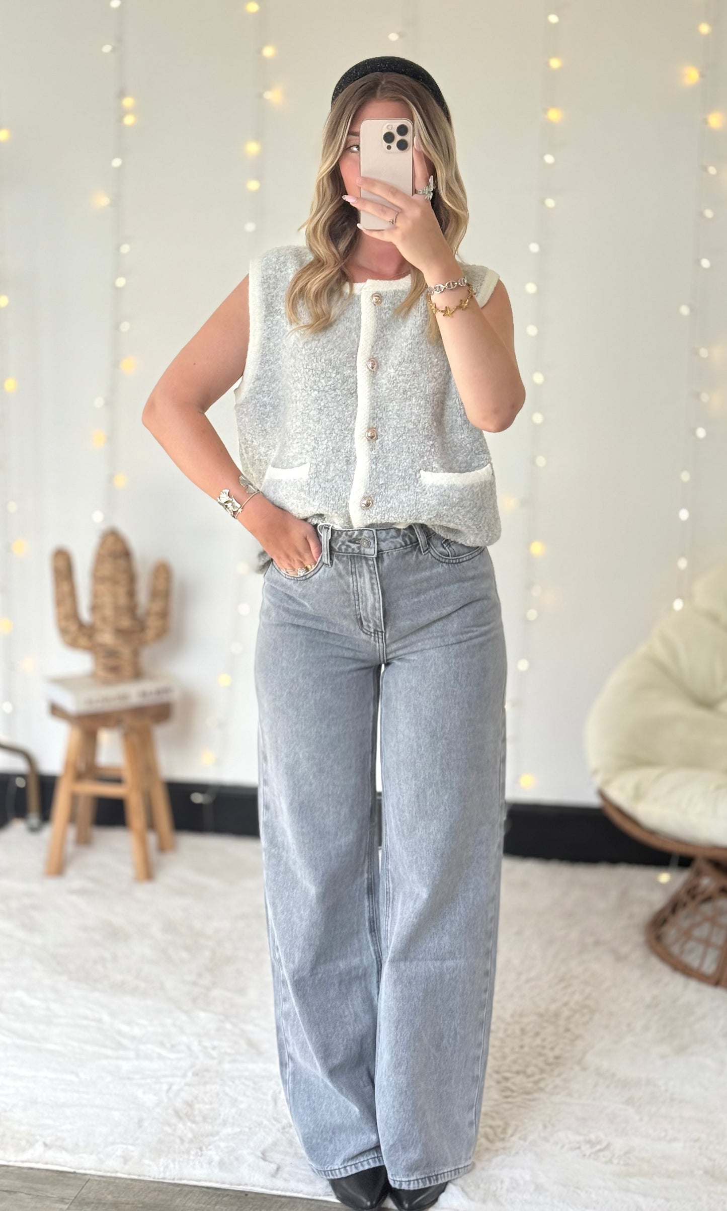 Jean gris large NATE