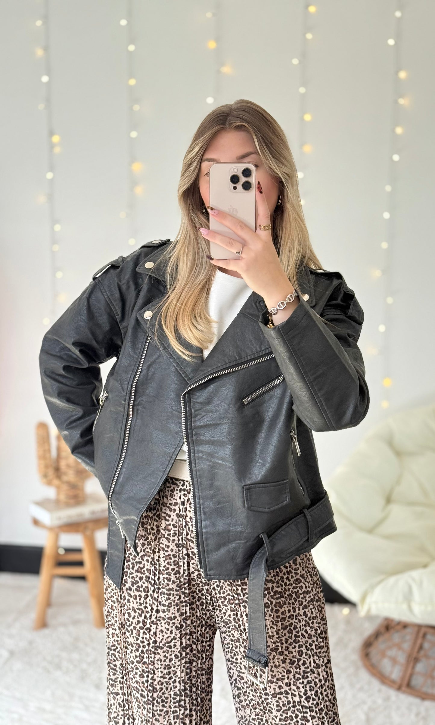 Veste biker en similicuir RUFUS