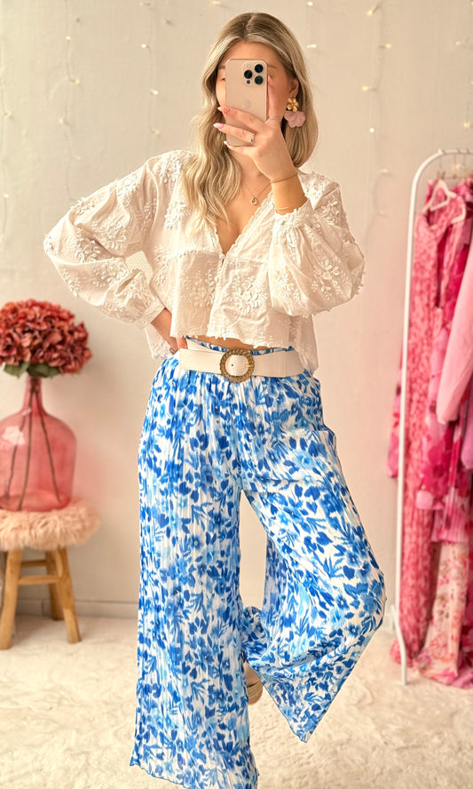 Pantalon plissé bleu CHUPA 🇮🇹