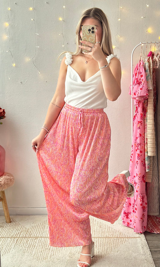 Pantalon plissé satiné MADRID