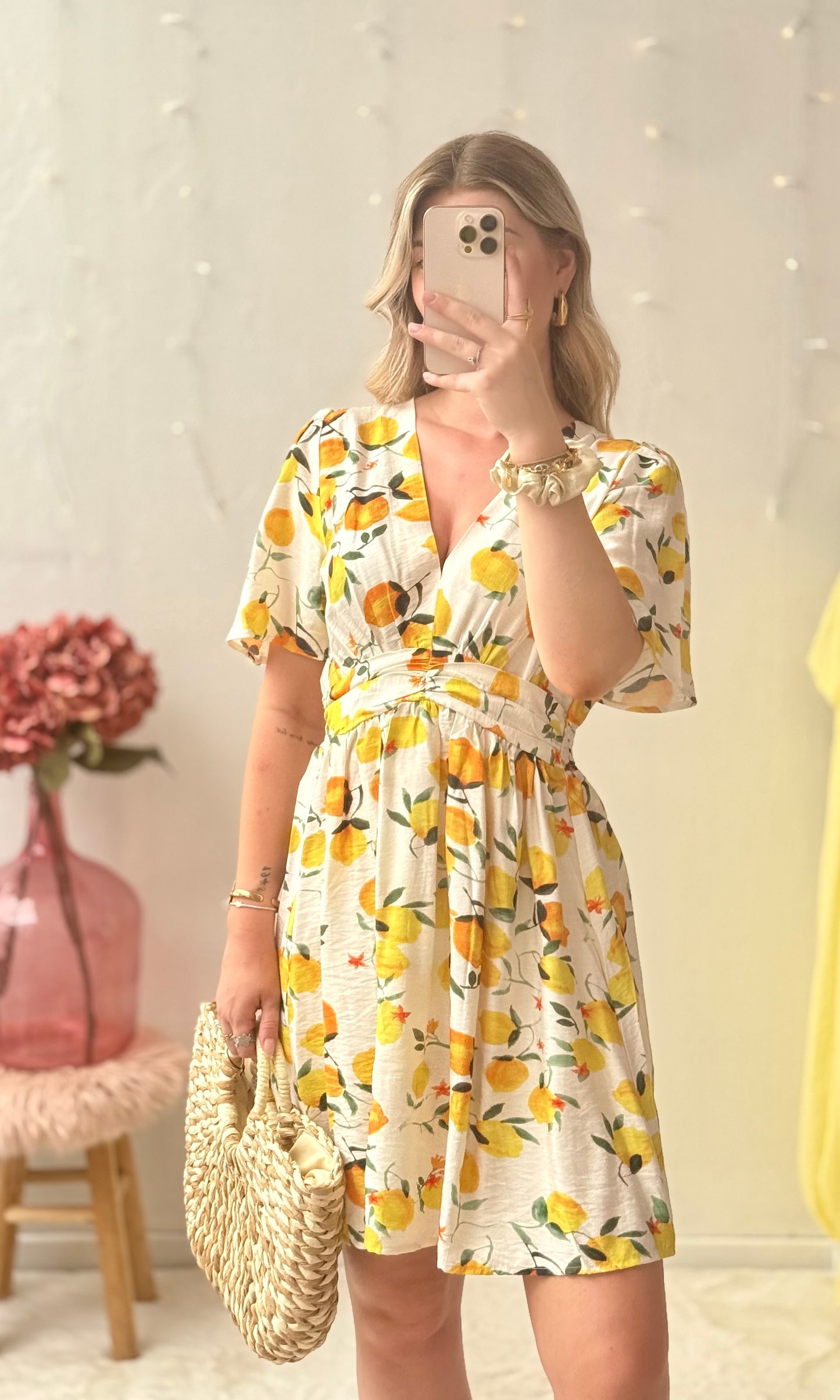 Robe courte citrons SORRENTE