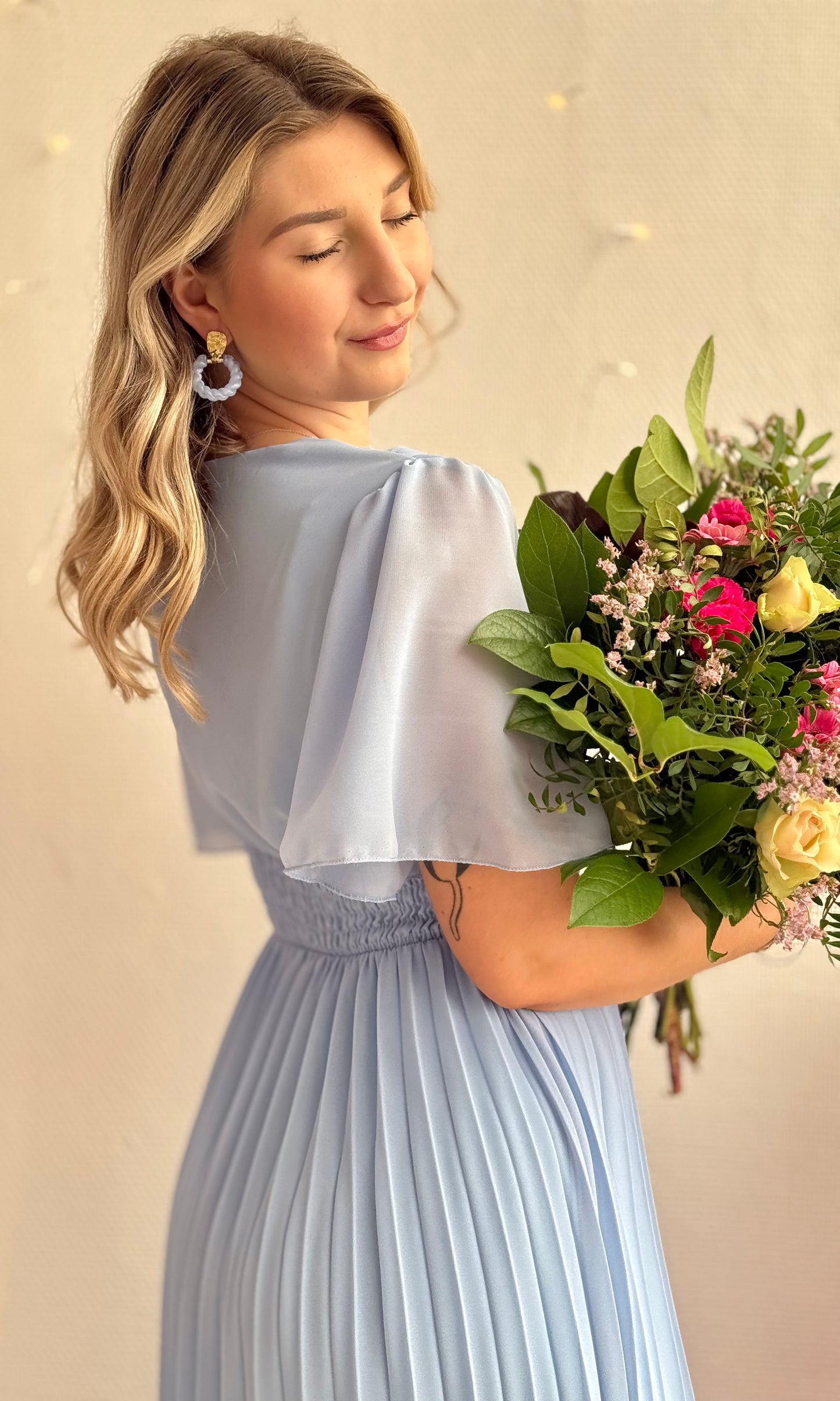 Robe longue LAIA bleu ciel 🇮🇹
