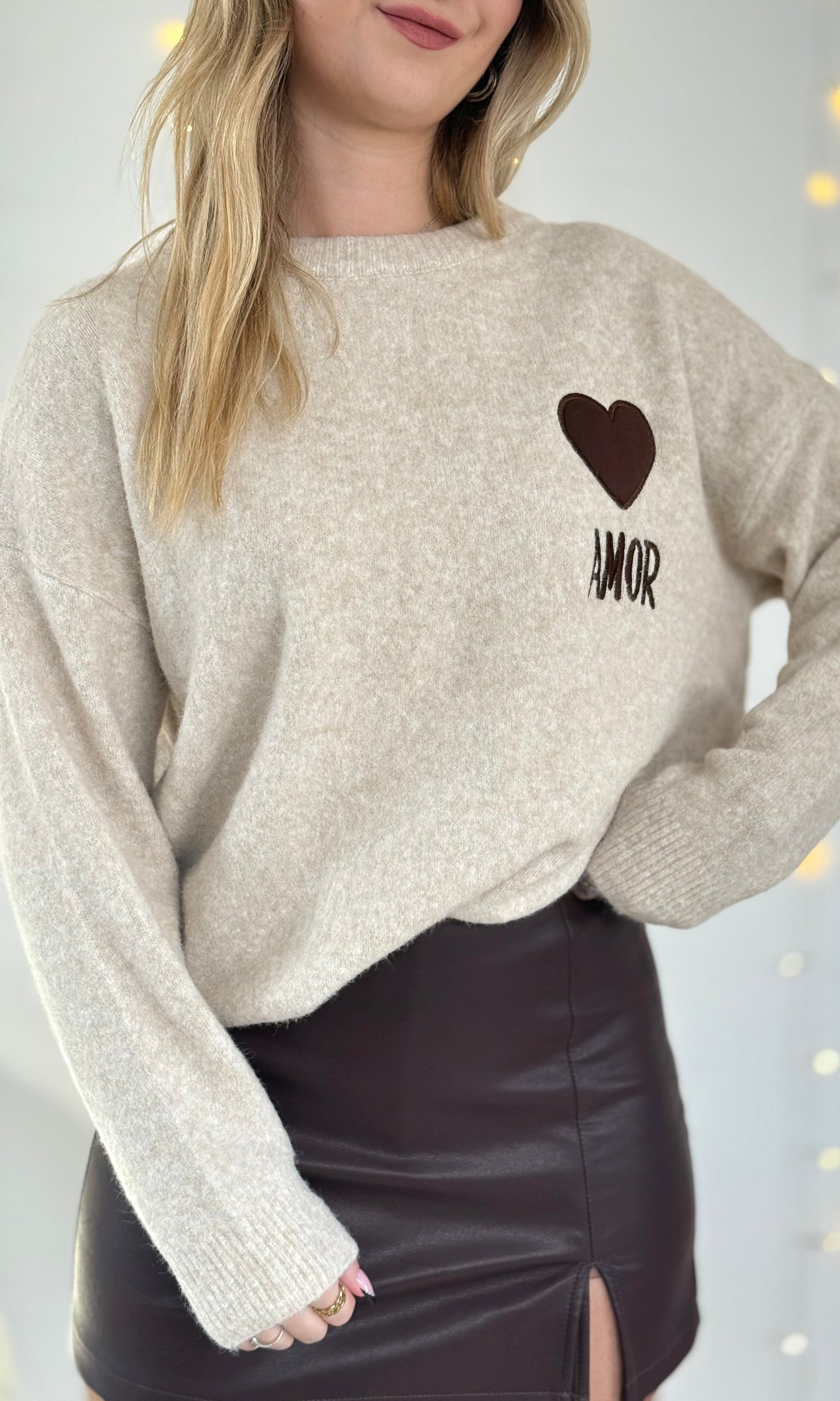 Pull beige AMOR
