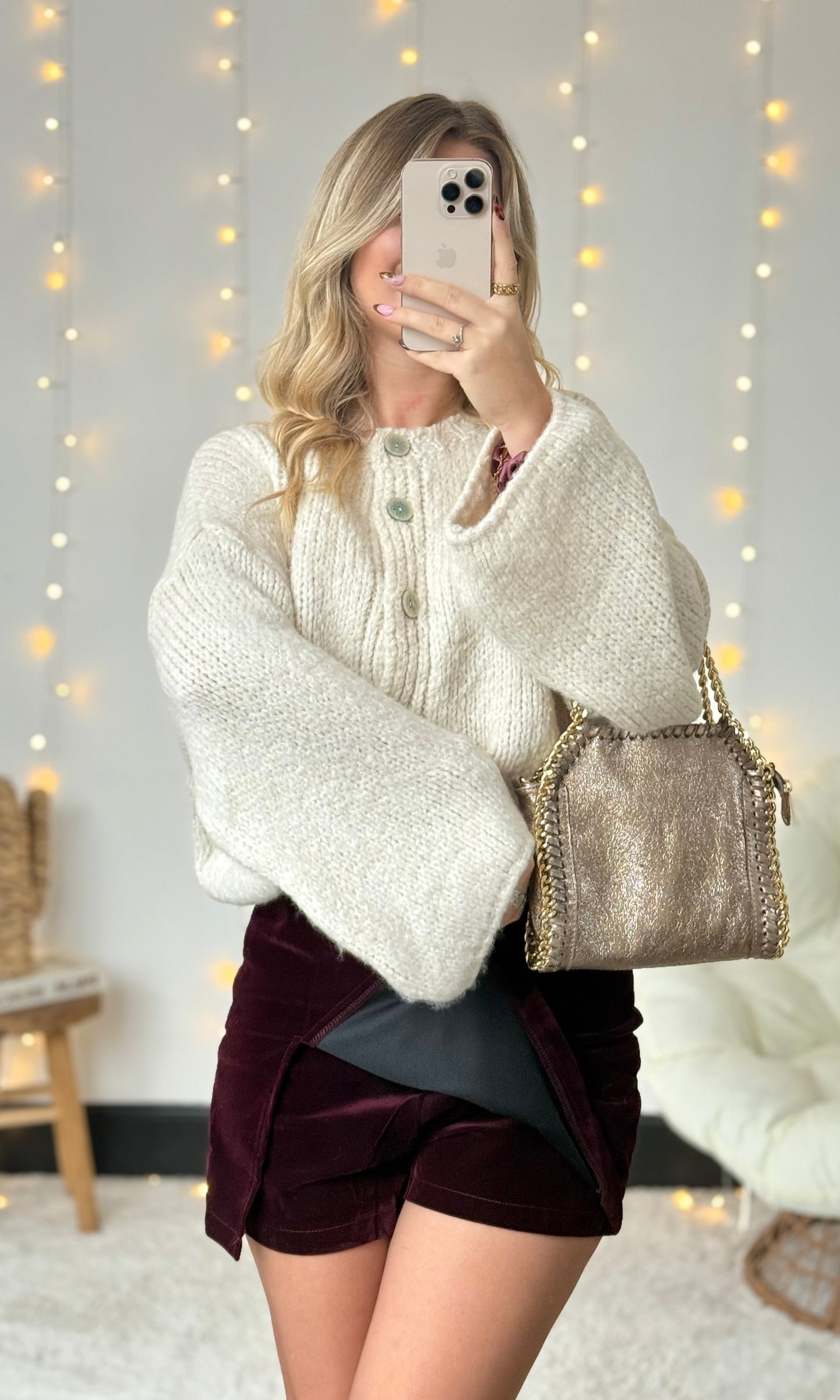 Jupe short bordeaux en velours CHERRY