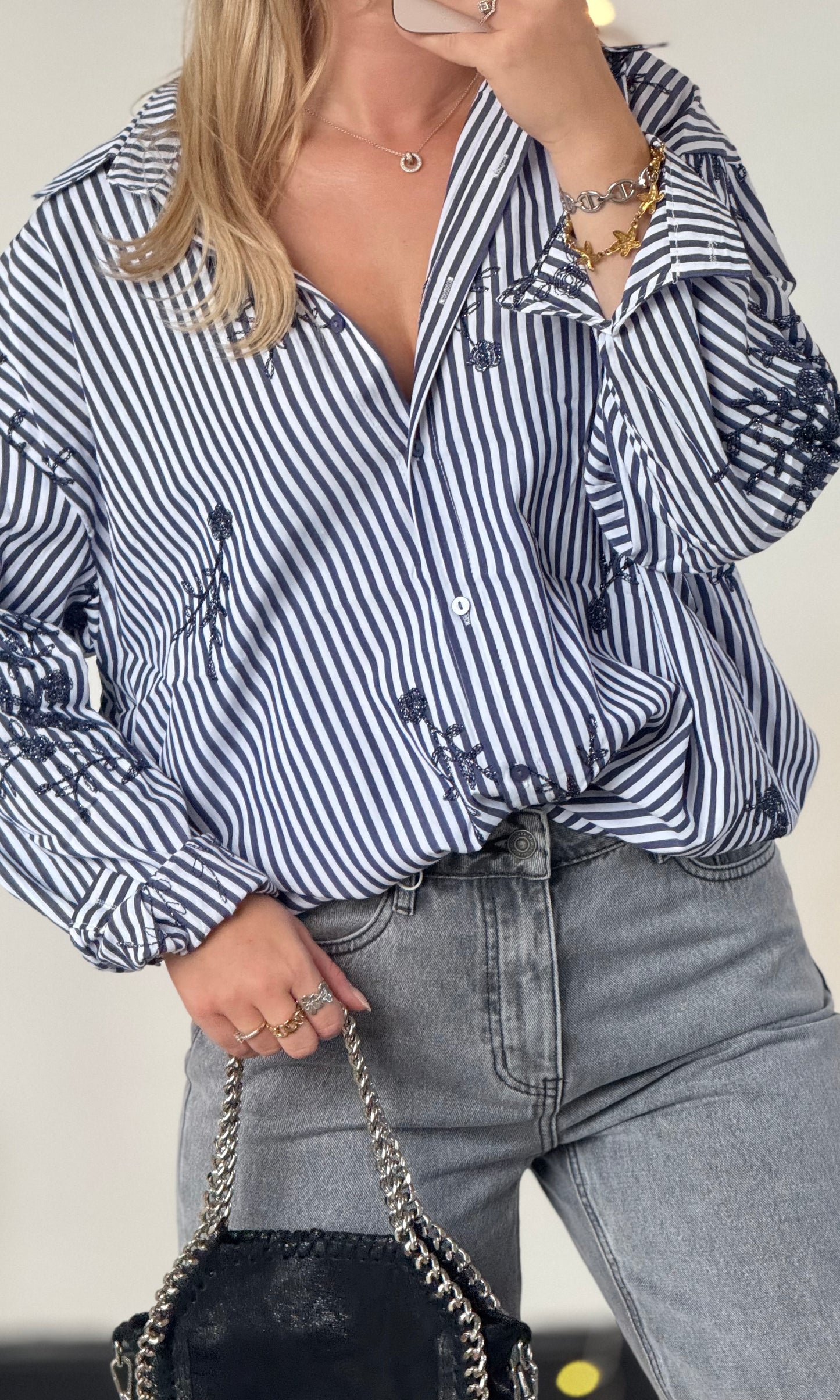 Chemise rayée oversize EZRA