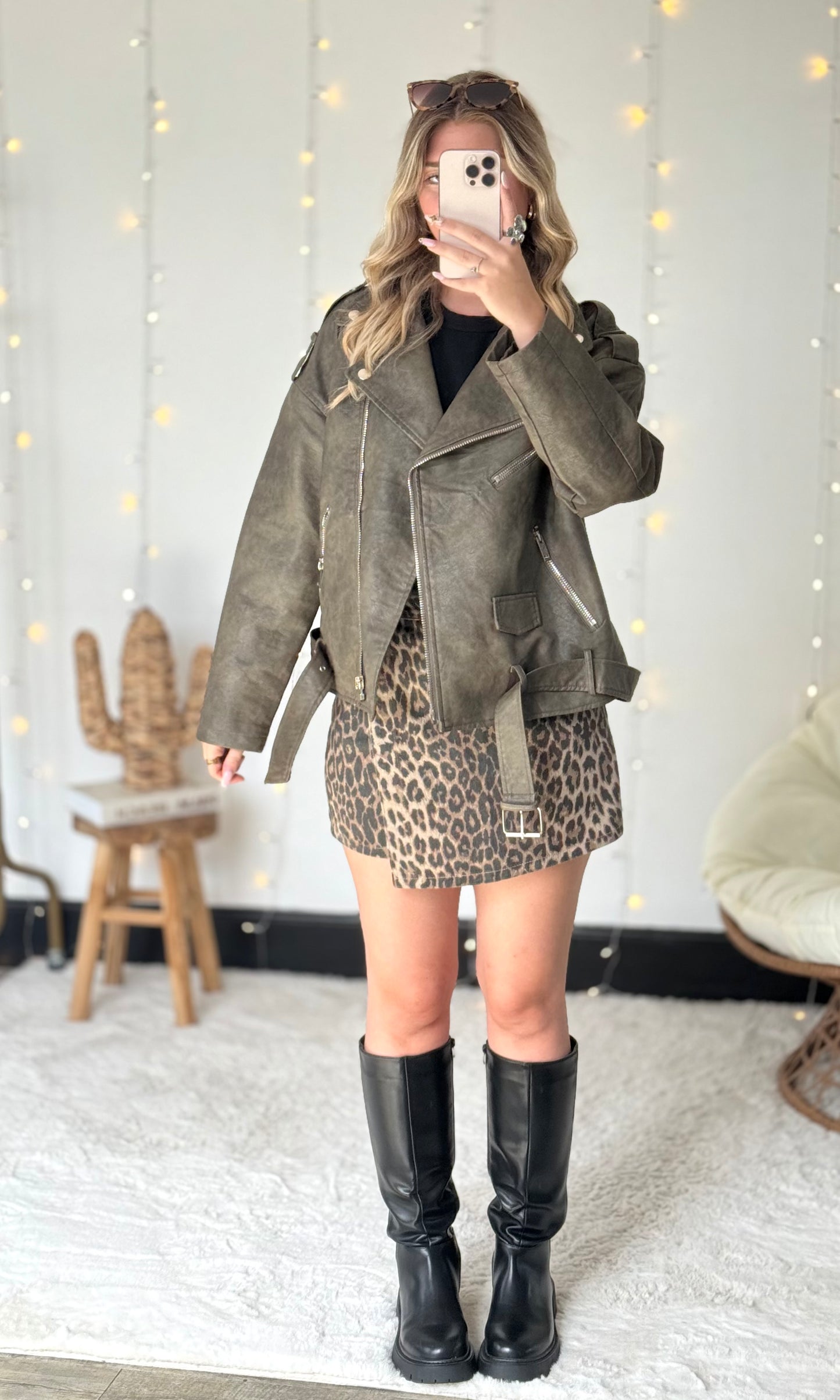 Veste biker en similicuir RUFUS