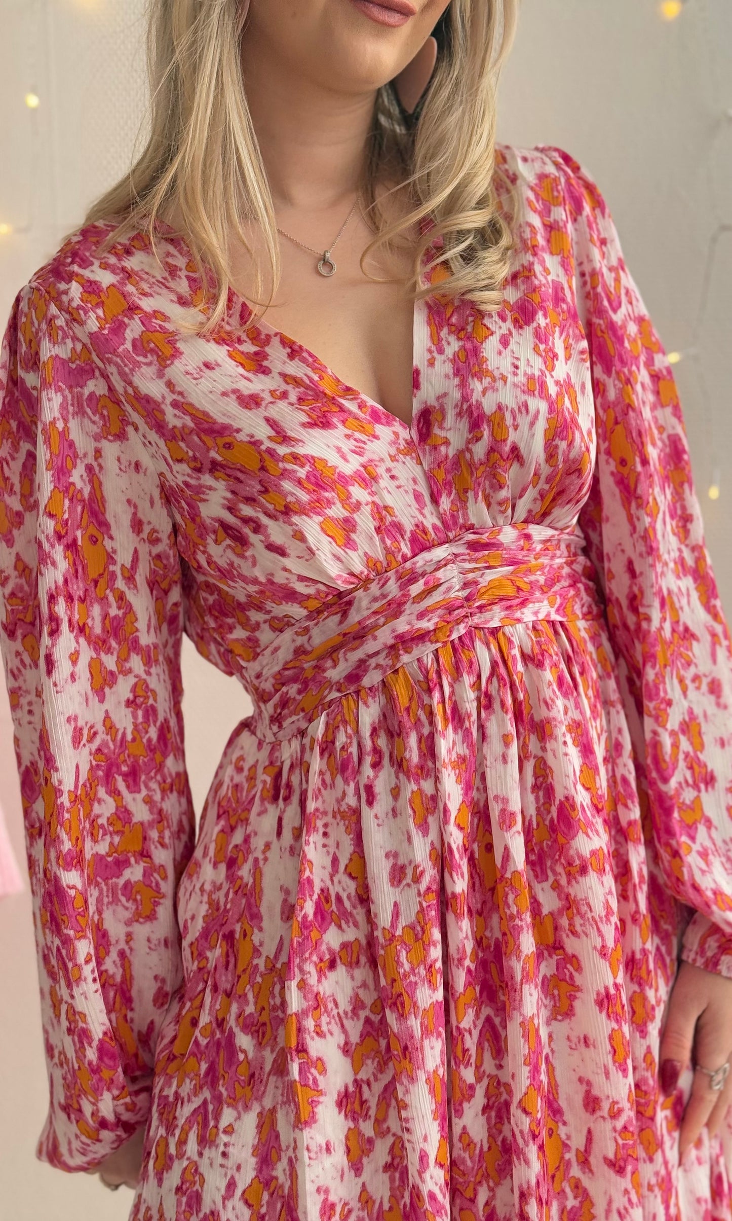 Robe orange et rose OLIVIA