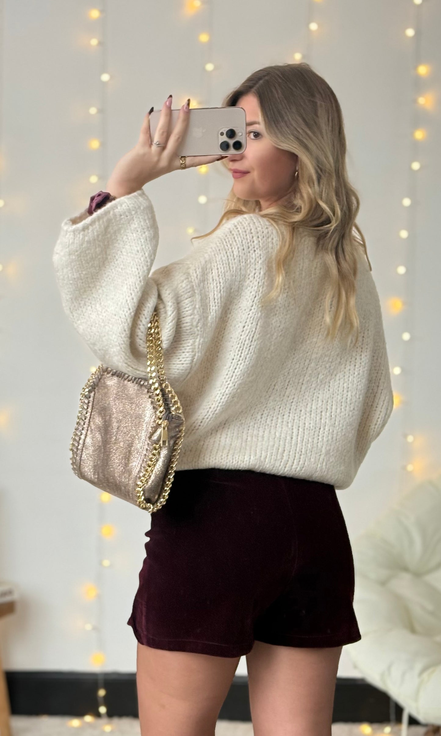 Jupe short bordeaux en velours CHERRY