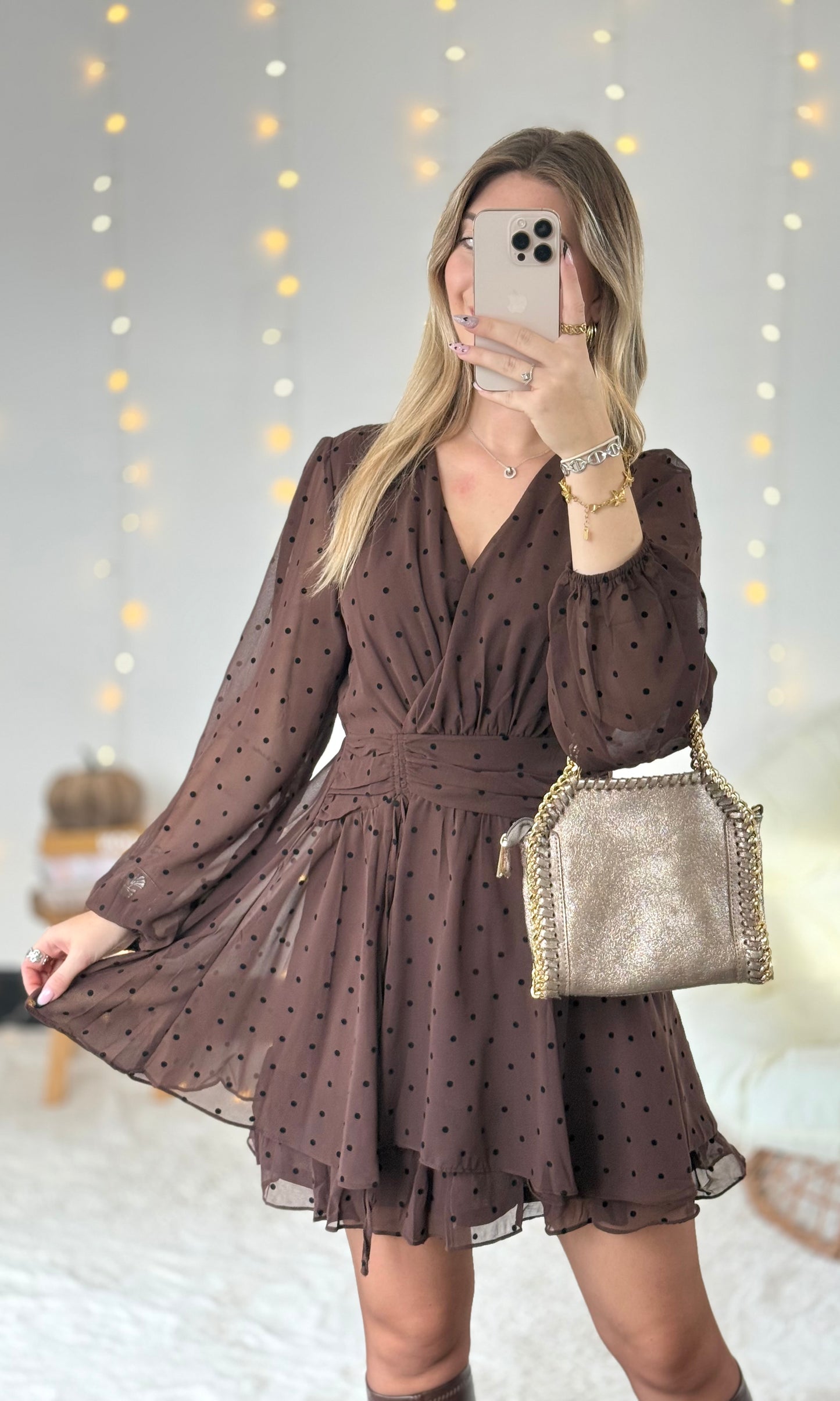 Robe chocolat à pois MÉLY
