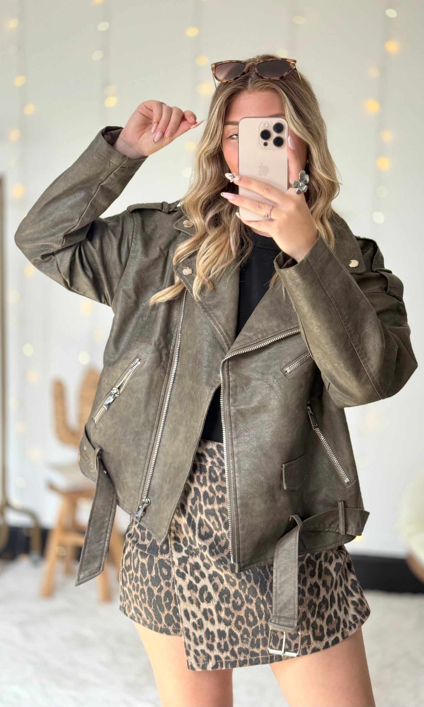 Veste biker en similicuir RUFUS