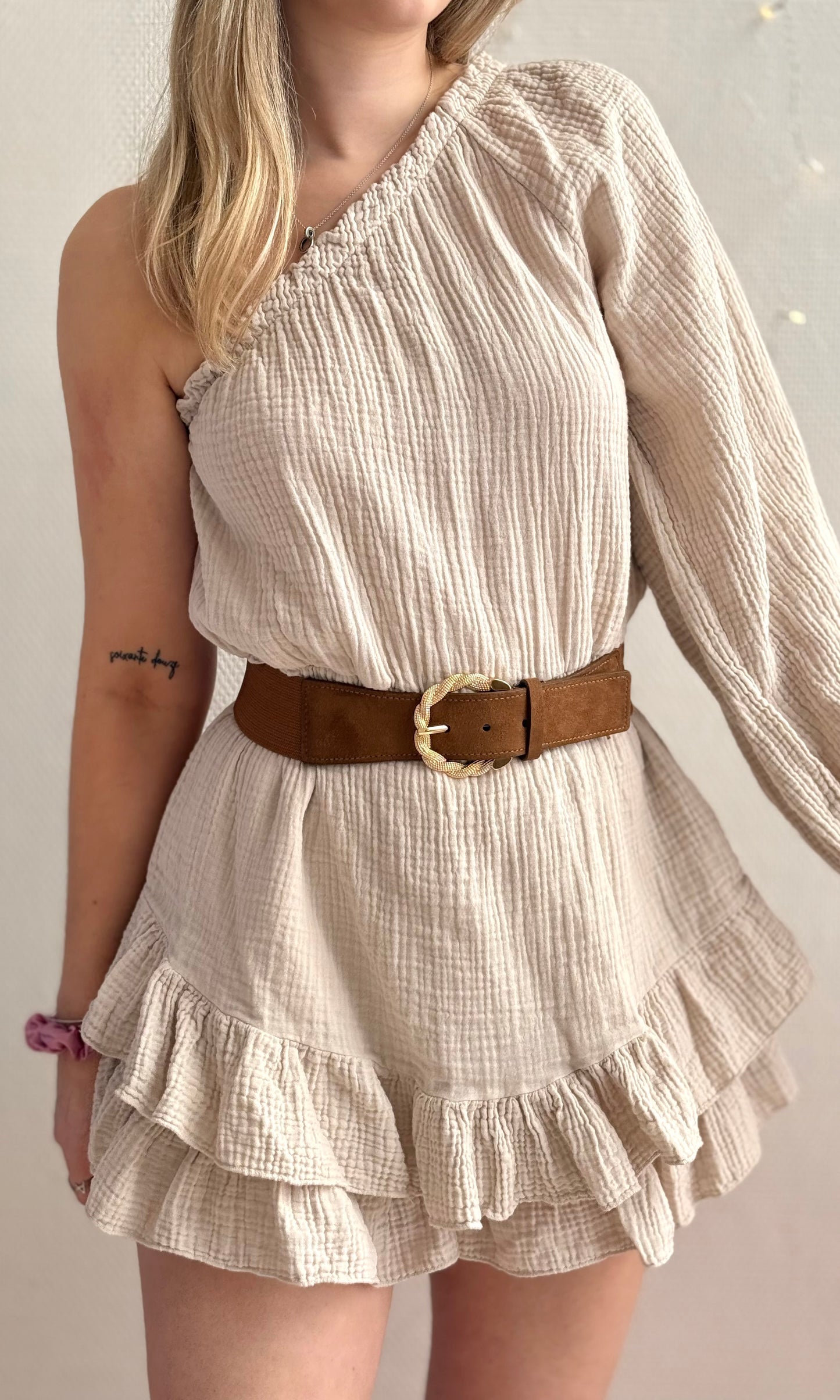 Combishort beige en gaze de coton LISE 🇮🇹