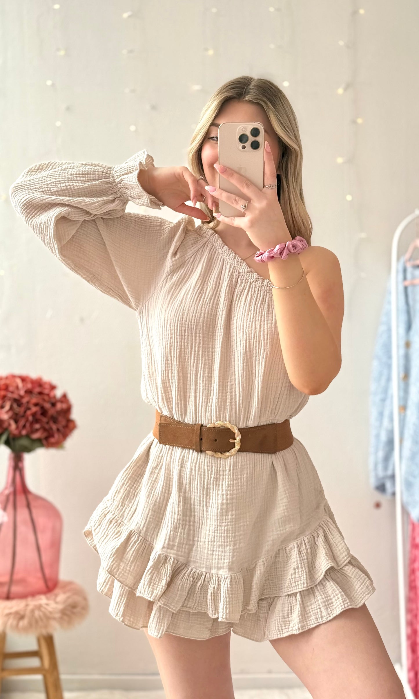 Combishort beige en gaze de coton LISE 🇮🇹