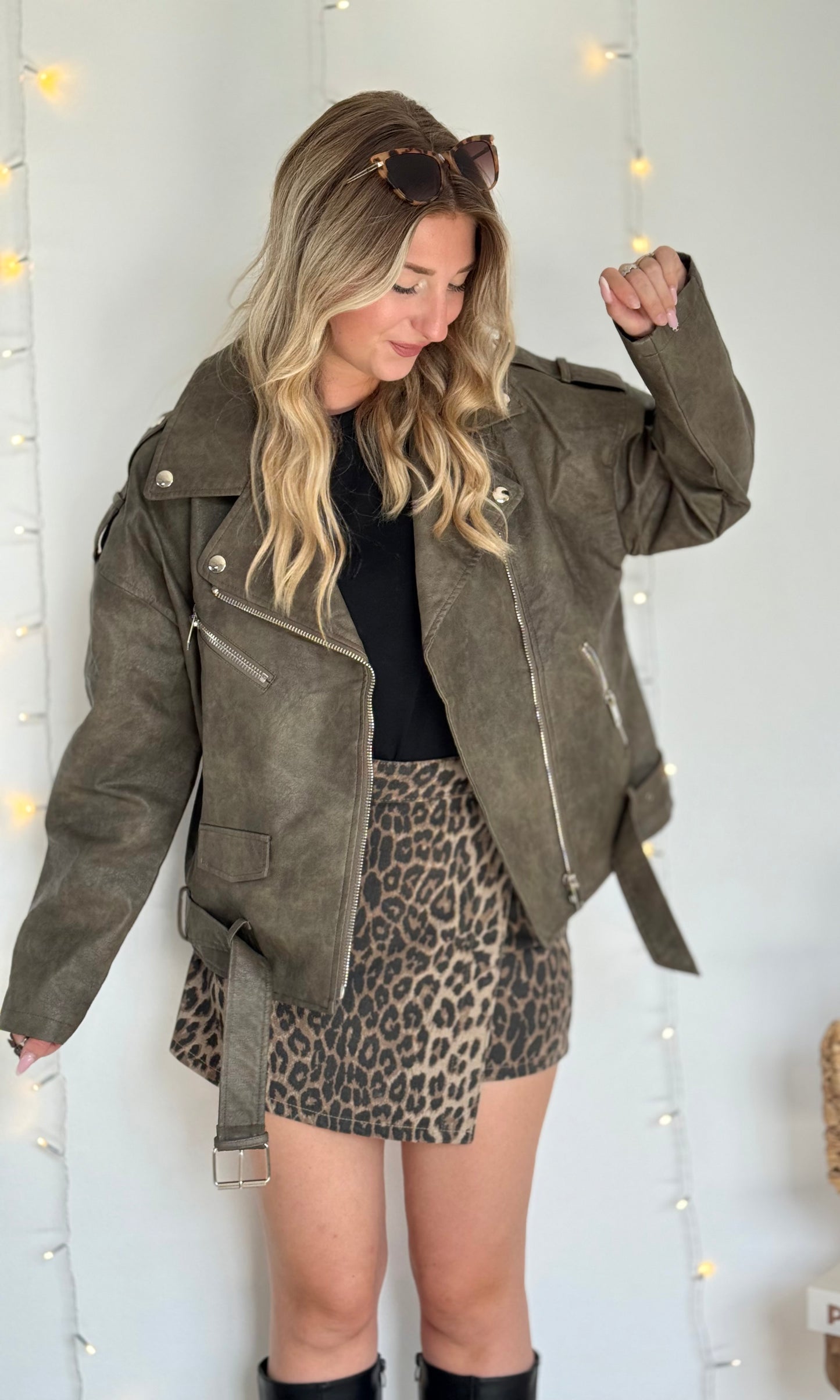 Veste biker en similicuir RUFUS