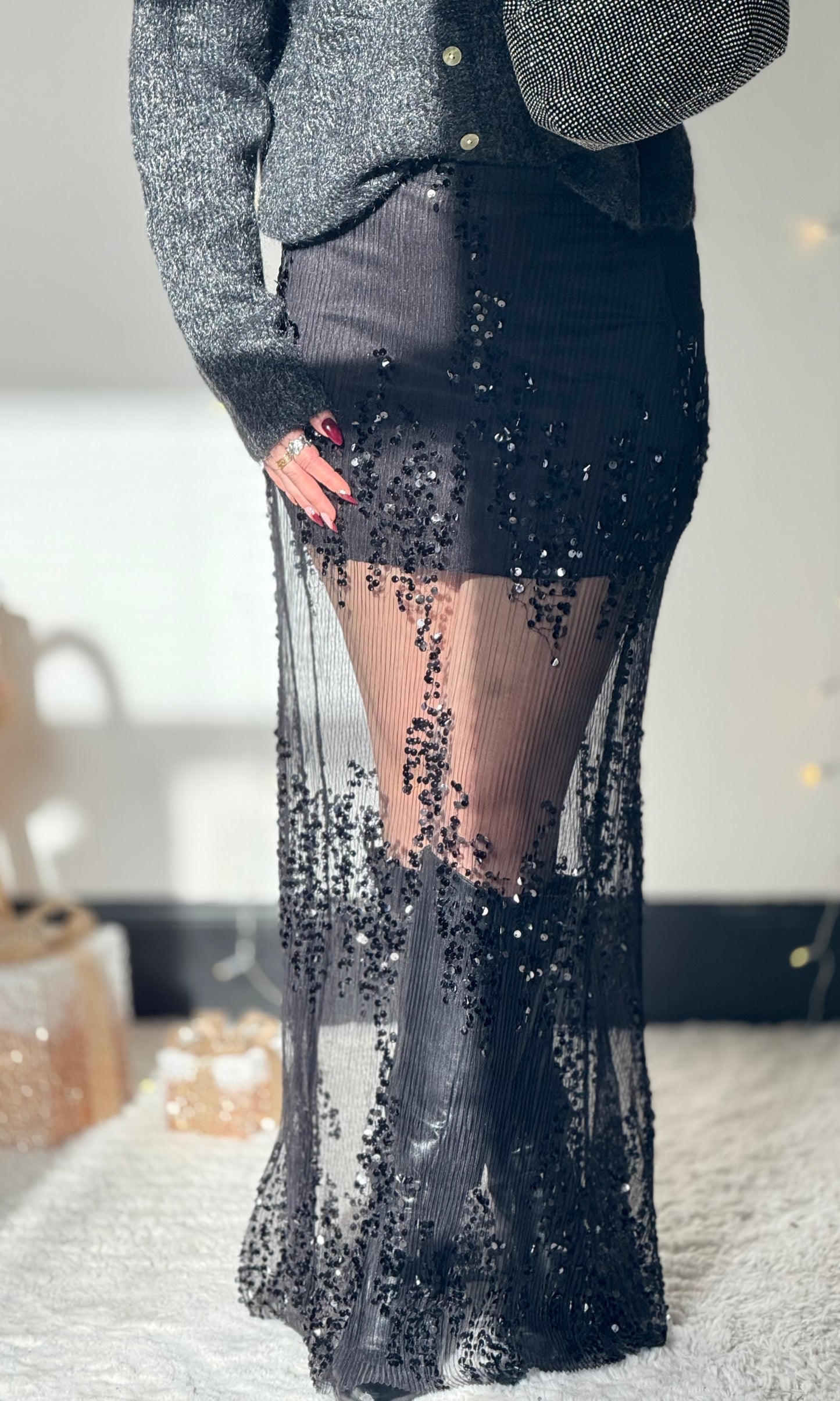 Jupe transparente à sequins ELF