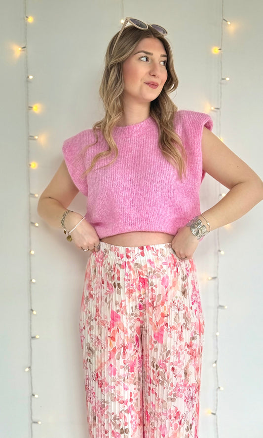 Pantalon plissé fleuri PEARL (34-48) 🇮🇹 - expédition vers le lundi 30