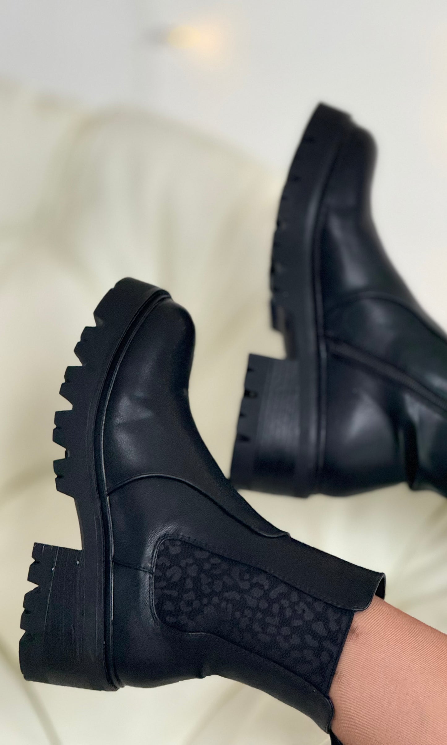 Bottes noires - léopard ROMY