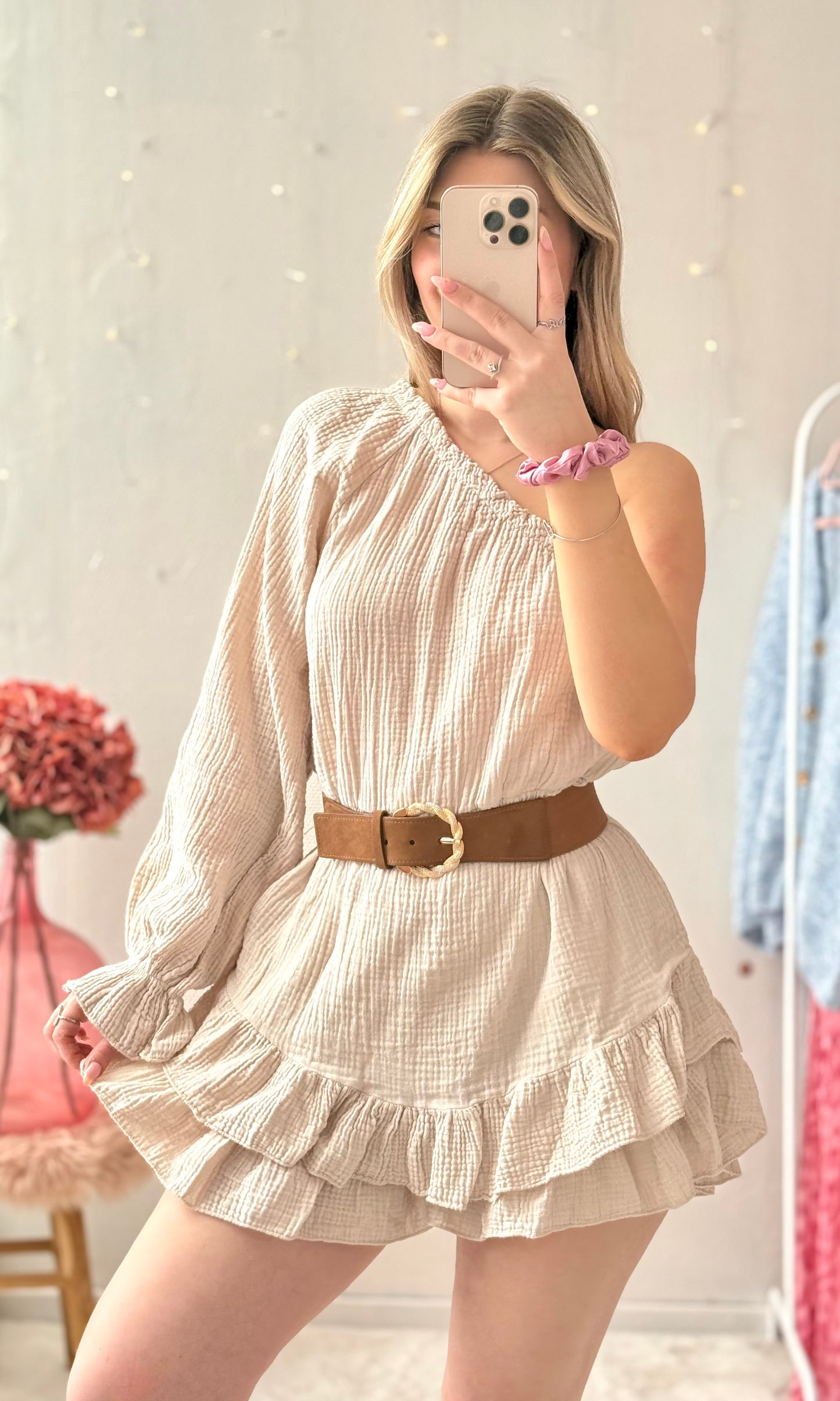 Combishort beige en gaze de coton LISE 🇮🇹