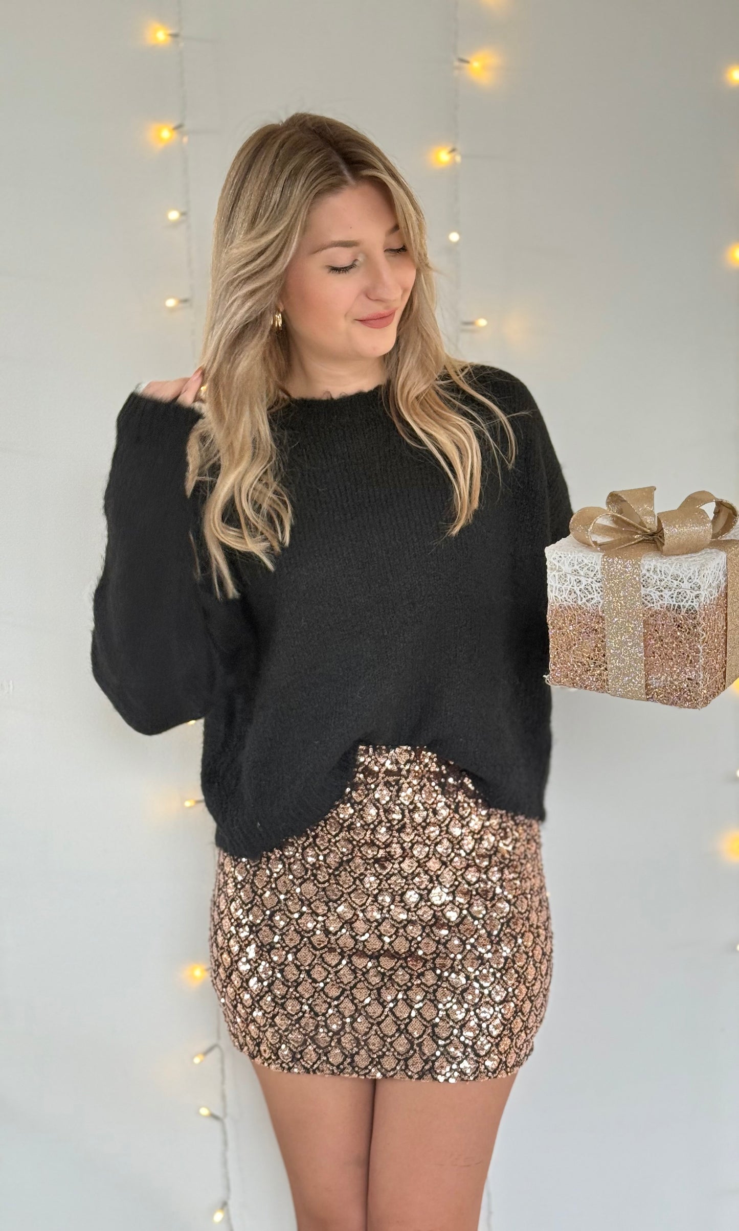 Jupe à sequins rose gold MAYA