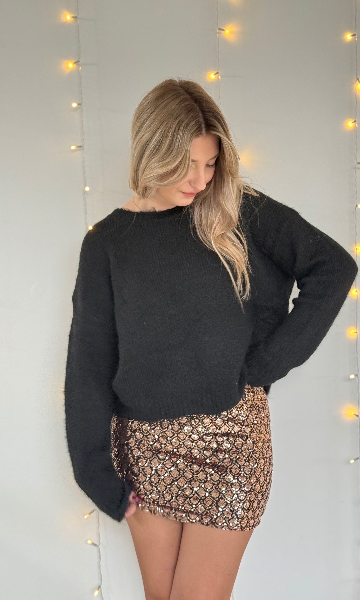 Jupe à sequins rose gold MAYA