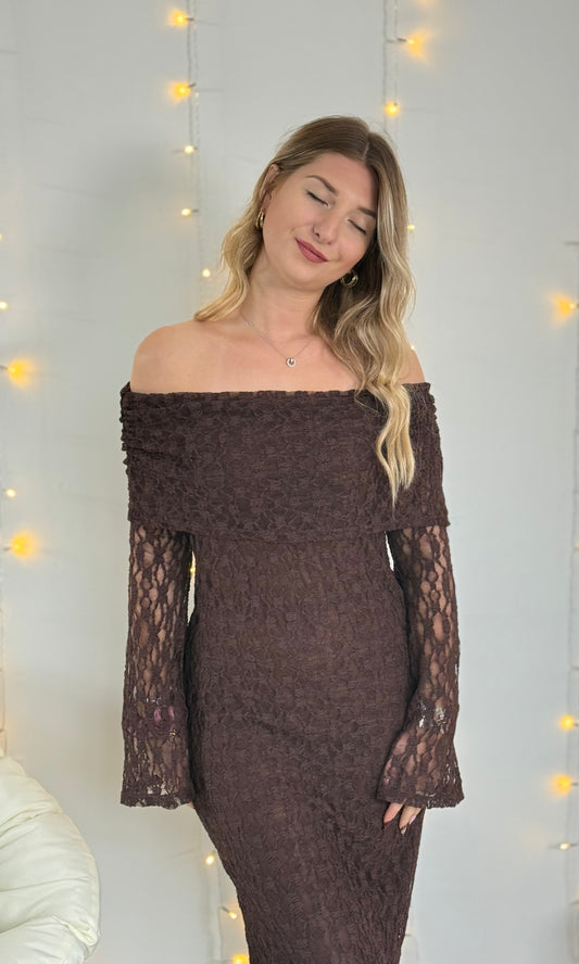 Robe en dentelle CAPUCCINO