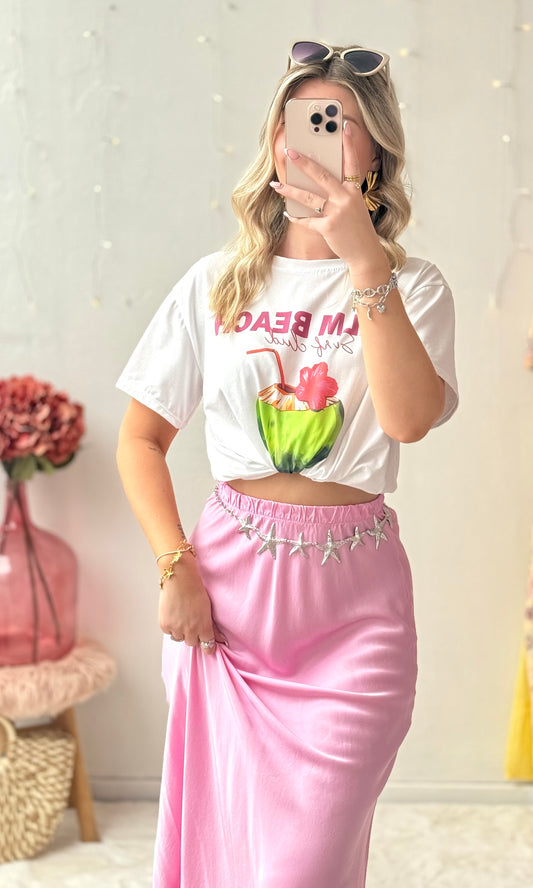 T-shirt blanc PALM BEACH 🇮🇹