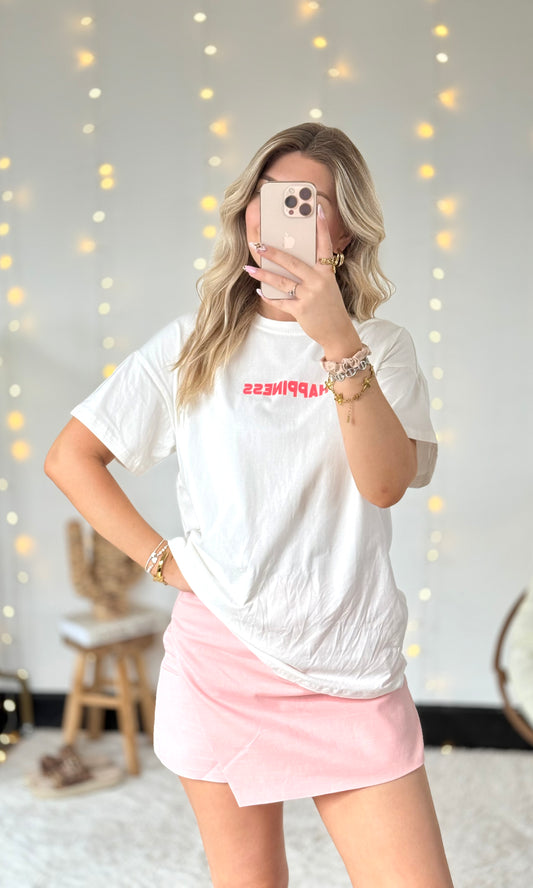Tshirt blanc HAPPINESS