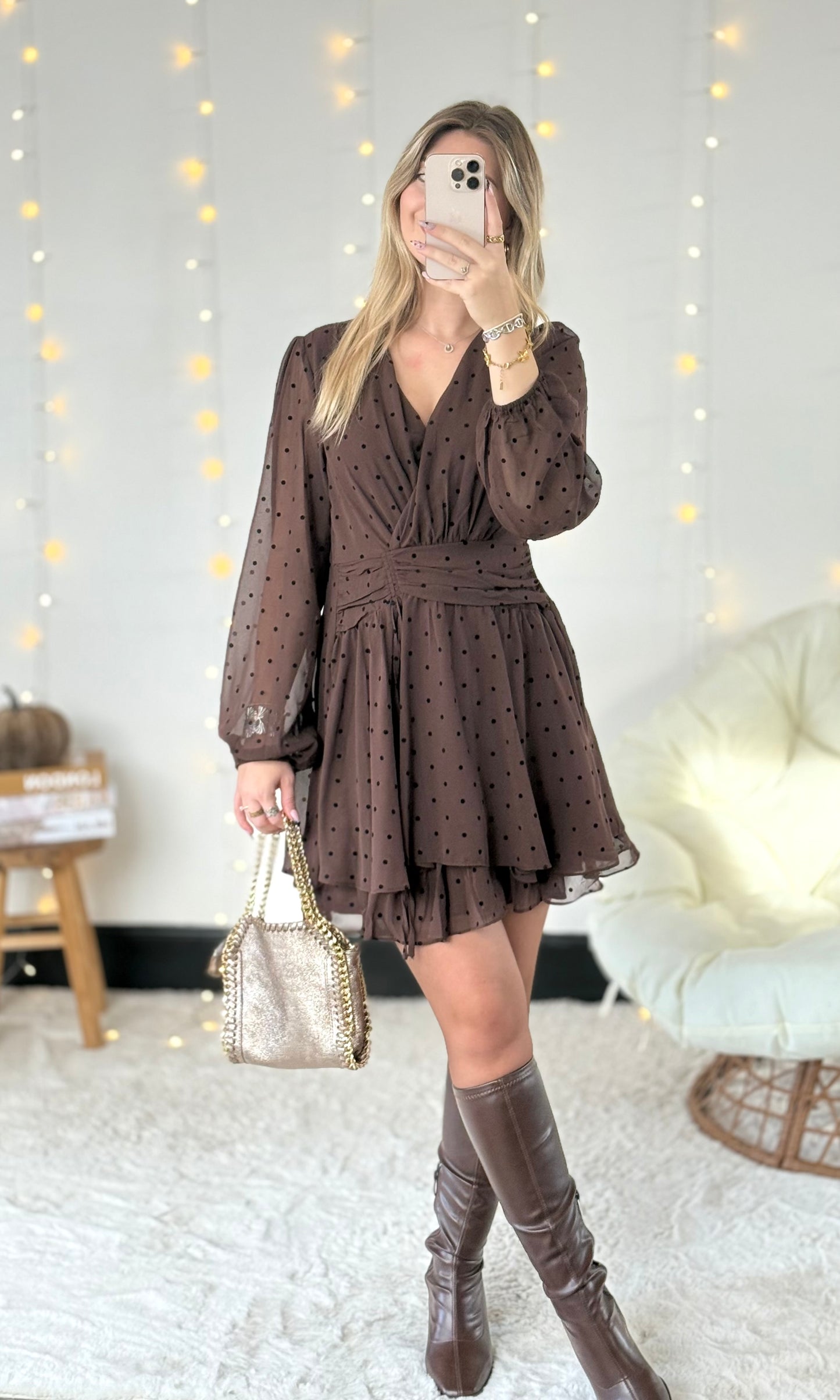 Robe chocolat à pois MÉLY
