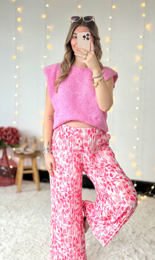 Pantalon plissé fleuri CHUPA (34-48) 🇮🇹