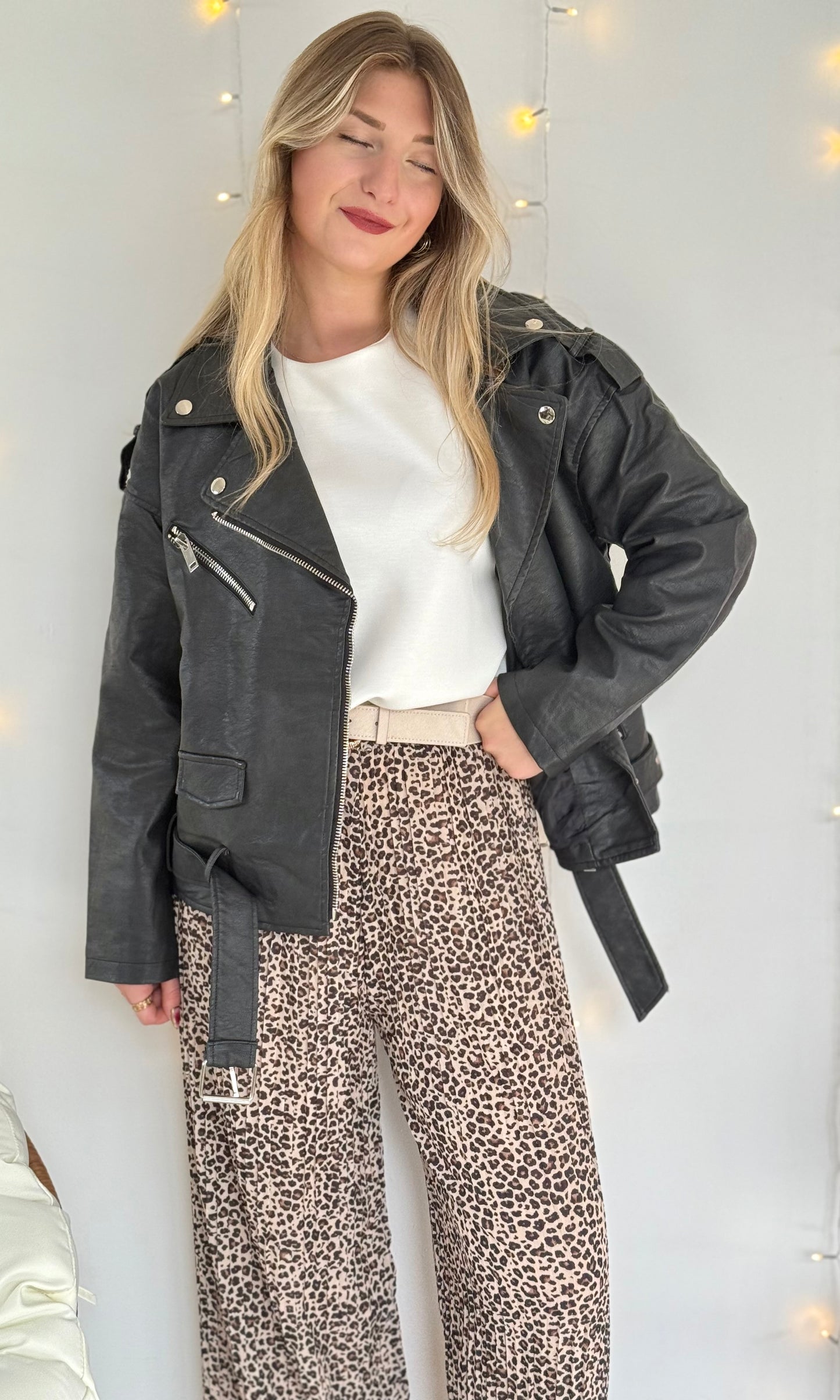 Veste biker en similicuir RUFUS