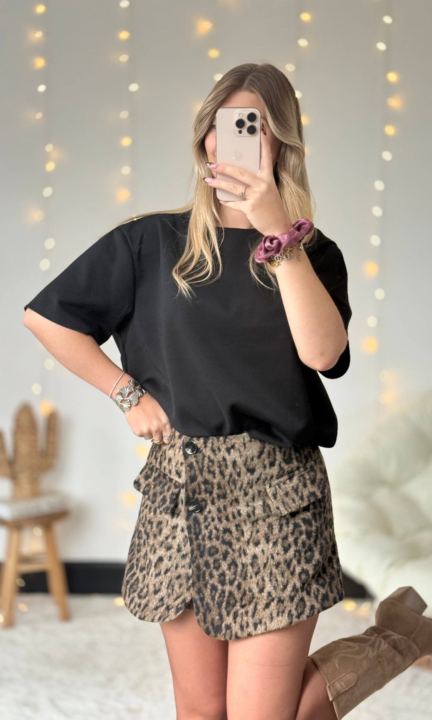 Jupe short léopard SAVAGE