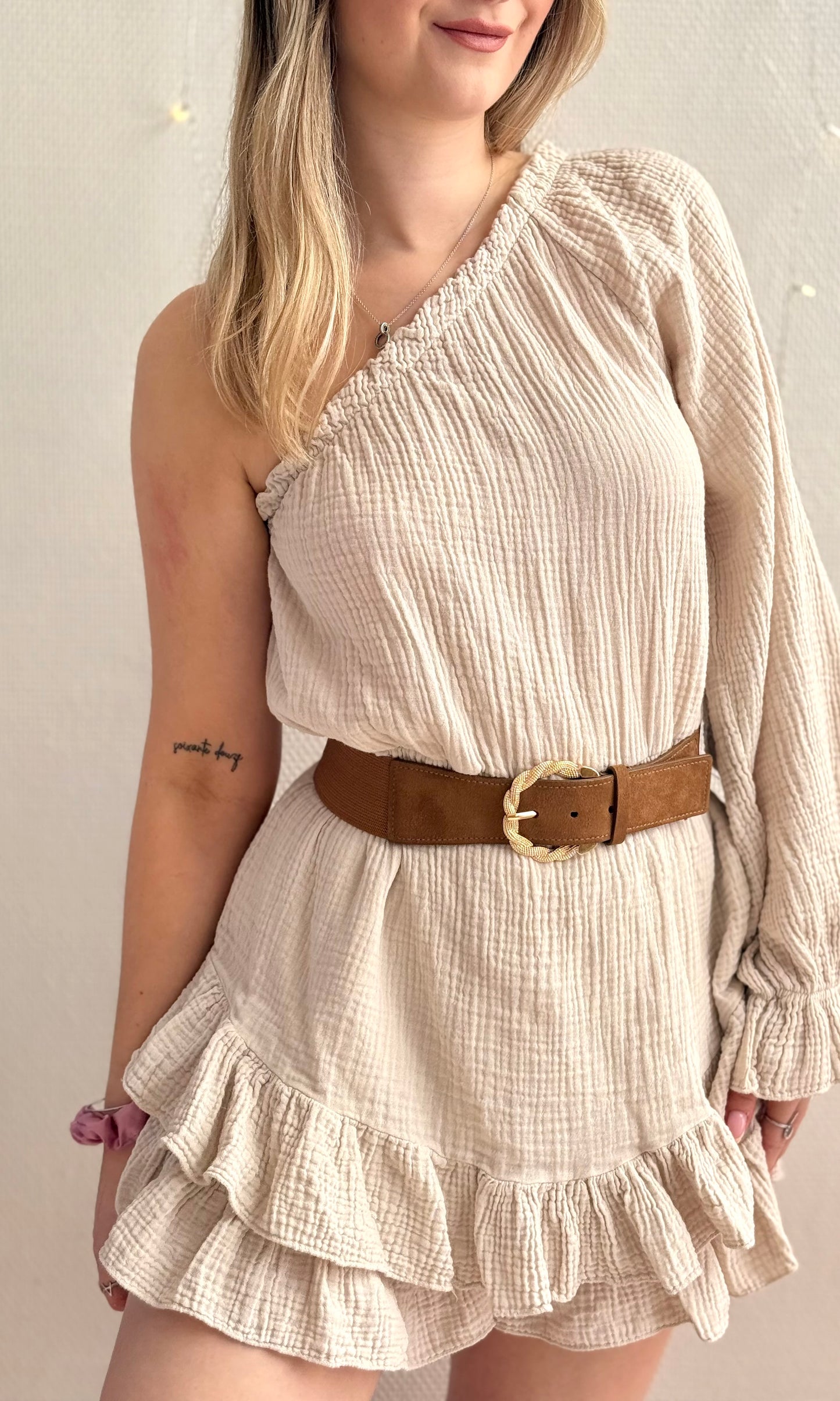 Combishort beige en gaze de coton LISE 🇮🇹